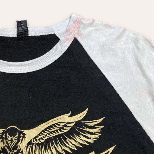 SXE tultex 90s 黒　白 リンガー　ラグラン　バイク　長袖Tシャツ メンズのトップス(Tシャツ/カットソー(七分/長袖))の商品写真