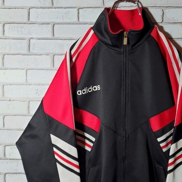 アディダス adidas デサント社製 90s トラックジャケット 刺繍ロゴ L