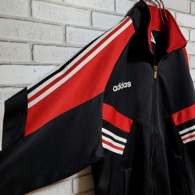 アディダス adidas デサント社製 90s トラックジャケット 刺繍ロゴ L