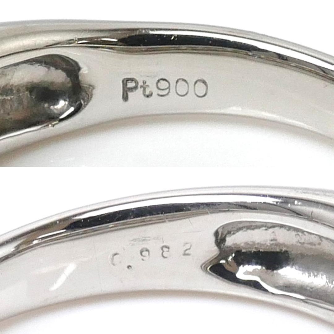 Pt900プラチナ リング・指輪 ダイヤモンド0.982ct 9号 6.0g レディース【美品】約26mm下部厚み