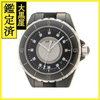 シャネル(CHANEL)のシャネル　J12 38　センターダイヤ　H1757　黒　自動巻き【432】(腕時計(アナログ))