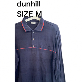ダンヒル(Dunhill)のdunhill ダンヒル 長袖ポロシャツ ゴルフウェア ネイビー サイズM(ポロシャツ)