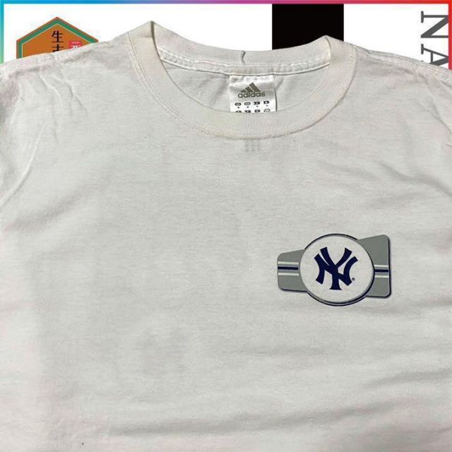 古着 90s  NY　ニューヨークヤンキース　ロゴ　アディダス ビンテージ メンズのトップス(Tシャツ/カットソー(七分/長袖))の商品写真