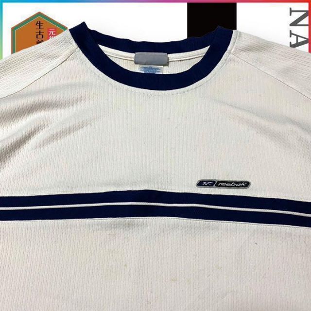 古着 90s  リーボック　サーマル　ラグラン　ロゴ　ワンポイント ビンテージ メンズのトップス(Tシャツ/カットソー(七分/長袖))の商品写真