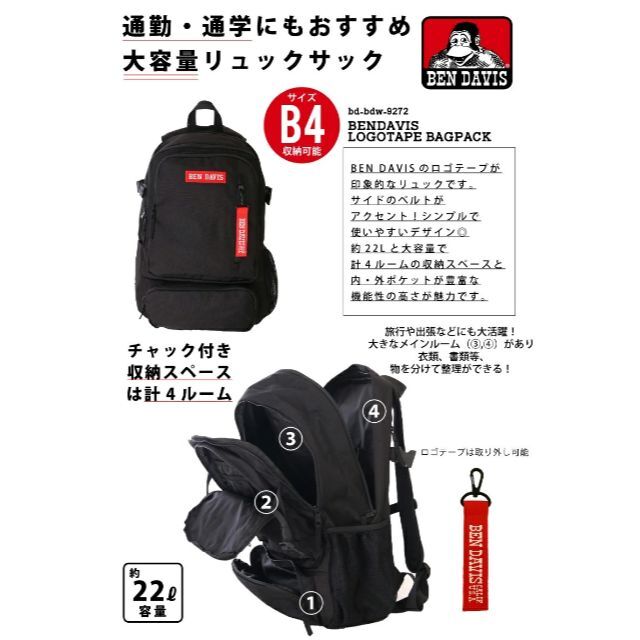 BEN DAVIS - BEN DAVIS リュックサック 【新品 未使用】【SALE出品】の