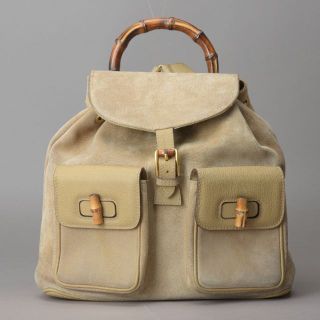 Gucci - GUCCI グッチ バンブー リュック バックパック スエード