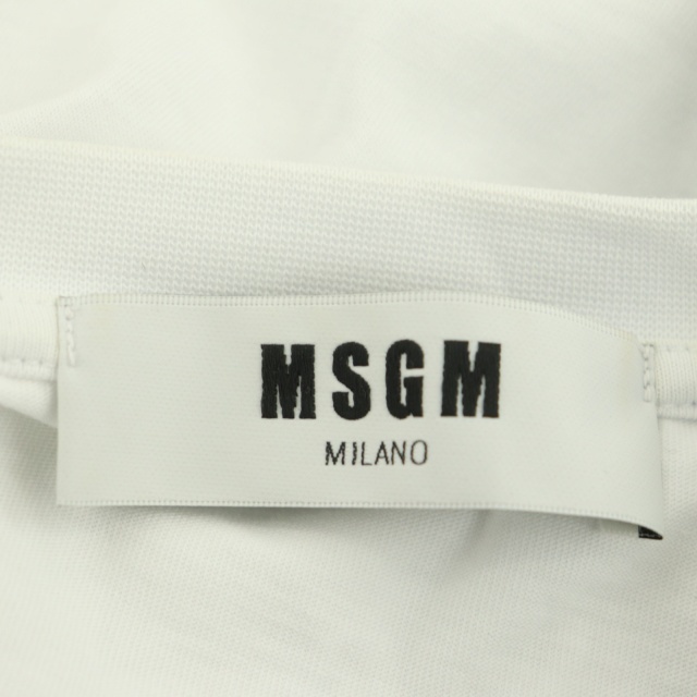 MSGM(エムエスジイエム)のエムエスジーエム フリルフラワーカットソー ノースリーブ プリント XS 白 緑 レディースのトップス(カットソー(半袖/袖なし))の商品写真