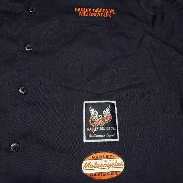 Harley Davidson - HarleyDavidson ビッグロゴ刺繍 ワークシャツ 