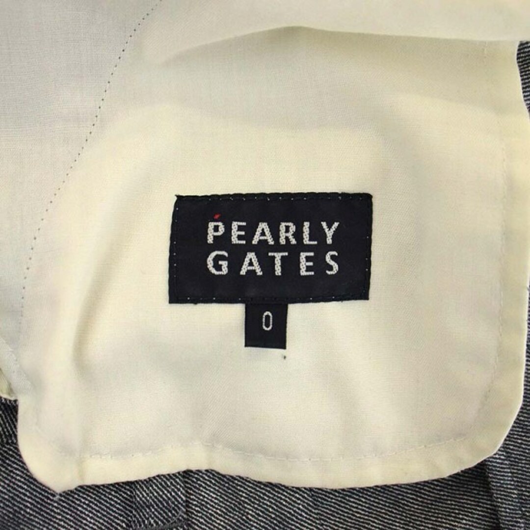 PEARLY GATES(パーリーゲイツ)のパーリーゲイツ バックロゴショートパンツ ジッパーフライ ロゴ刺繍 リネン混 0 レディースのパンツ(ショートパンツ)の商品写真