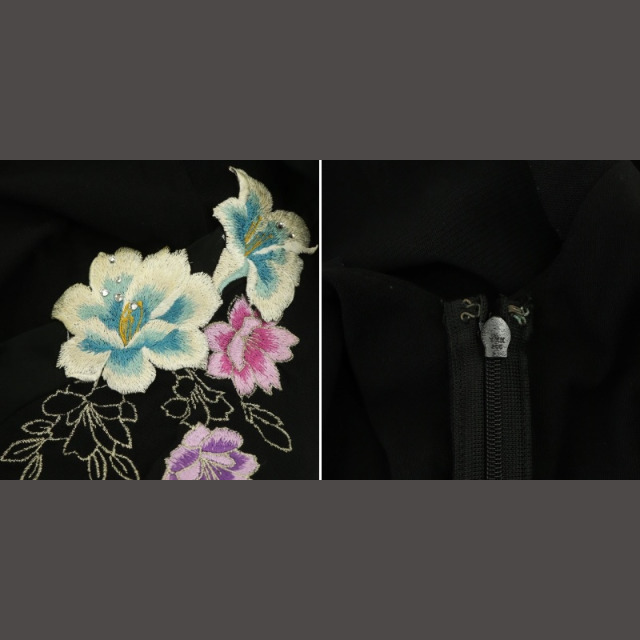 VIVIENNE TAM(ヴィヴィアンタム)のヴィヴィアンタム フラワー刺繍パワーネットVネックトップス カットソー レディースのトップス(カットソー(半袖/袖なし))の商品写真