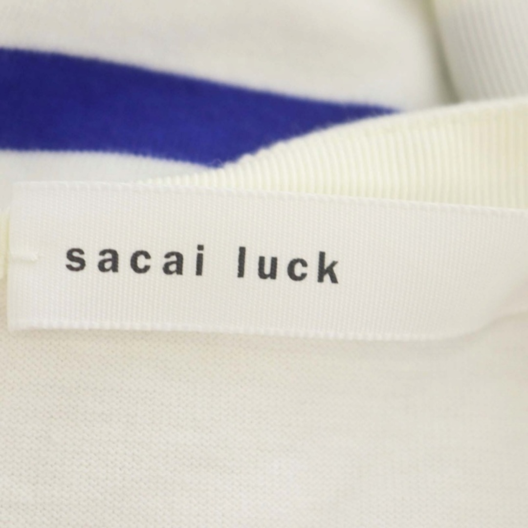 sacai luck(サカイラック)のサカイラック ボーダーカットソー 長袖 ボートネック バックリボン チュール レディースのトップス(カットソー(長袖/七分))の商品写真