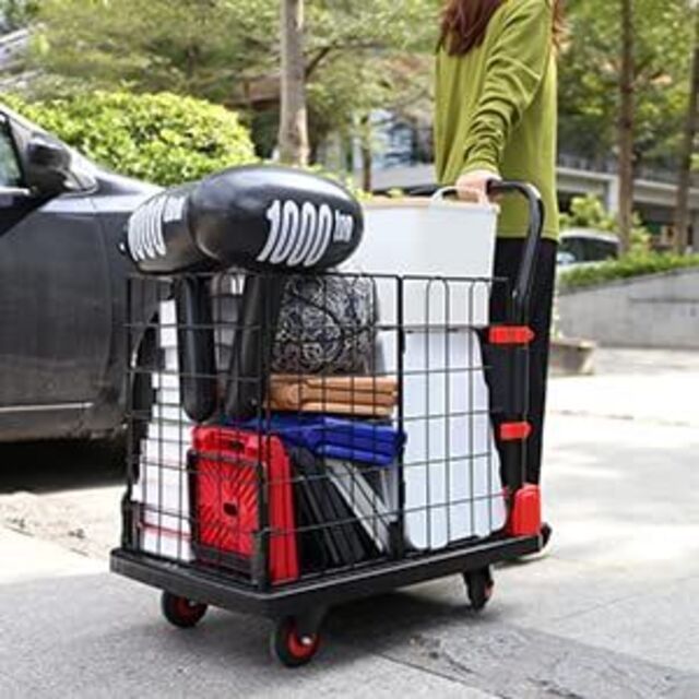 Uholan大容量台車 折りたたみ式カート台車網籠車耐荷重150kg フェンス ...