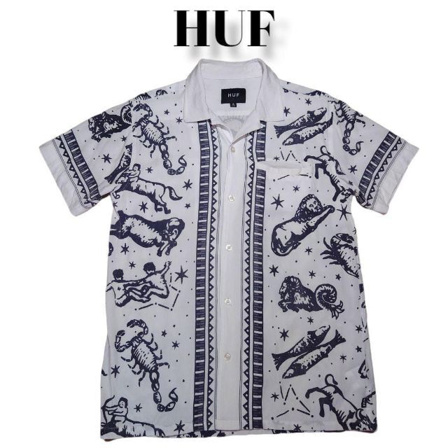 【18％OFF】 HUF - 全面プリント ハフ 総柄 開襟シャツ 星座柄 HUF 完売品 トップス