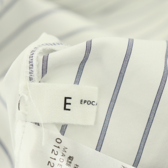 EPOCA エポカ Vネックノースリーブブラウス プルオーバー ストライプ 40 白 紺の通販 by ベクトル ラクマ店|エポカならラクマ エポカ、半袖、麻100%、ネイビーブラウス★美品