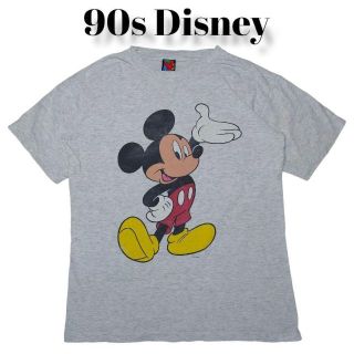 ディズニー(Disney)の90s Disney ミッキーマウス ビッグプリント 古着 TシャツMickey(Tシャツ/カットソー(半袖/袖なし))