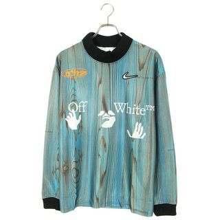 ナイキ(NIKE)のナイキ ×オフホワイト OFF-WHITE  22AW  AS NRG OFF-WHITE JERSEY IMPERIAL BLUE DN1701-411 ラバーパッチジャージーリブ長袖カットソー メンズ XXL(Tシャツ/カットソー(七分/長袖))