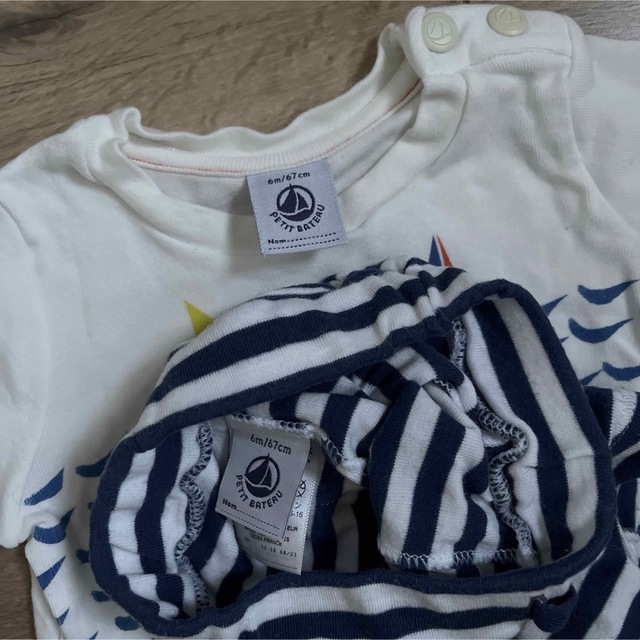 PETIT BATEAU(プチバトー)のプチバトー  Tシャツ　ハーフパンツ　セットアップ キッズ/ベビー/マタニティのベビー服(~85cm)(Ｔシャツ)の商品写真