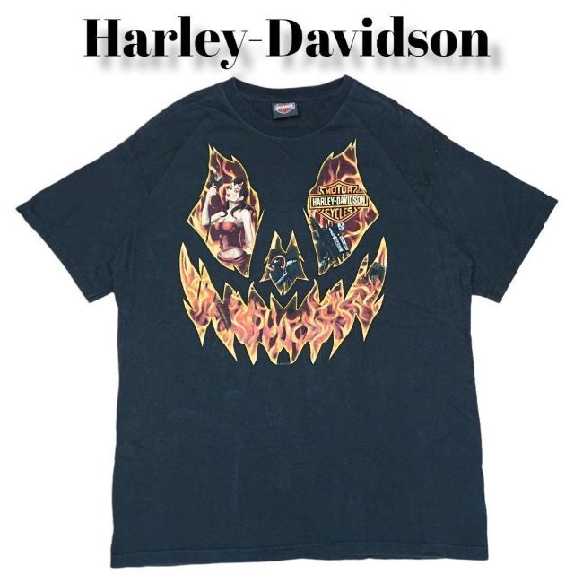 Harley-Davidson 両面 ビッグプリント Tシャツ  ハーレー約55cm肩幅