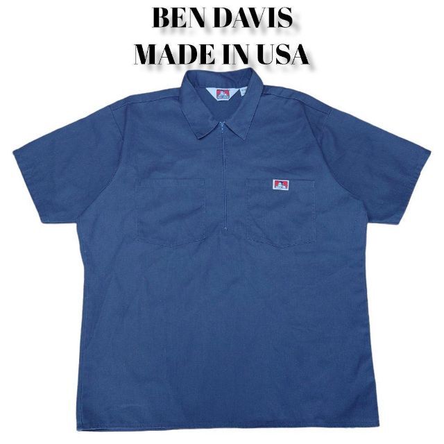 約73cm身幅BEN DAVIS ハーフジップ ワークシャツ ベンデイビス  USA製