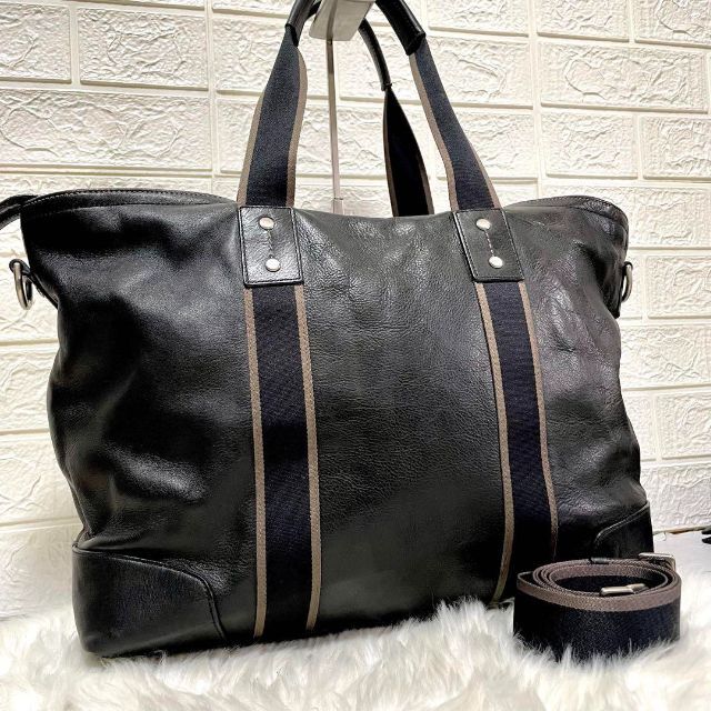 美品✨コーチ 2wayトートバッグ ショルダーバッグ 肩掛け可 黒 レザー-