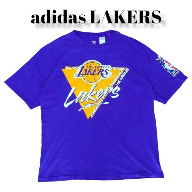 adidas(アディダス)のadidas LAKERS ビッグプリントTシャツ 古着 アディダス レイカーズ メンズのトップス(Tシャツ/カットソー(半袖/袖なし))の商品写真