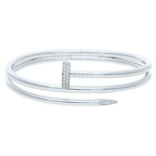 カルティエ(Cartier)のカルティエ  JUSTE UN CLOU BRACELET DIA K18WG2連ハーフダイヤブレスレット メンズ 18(ブレスレット)