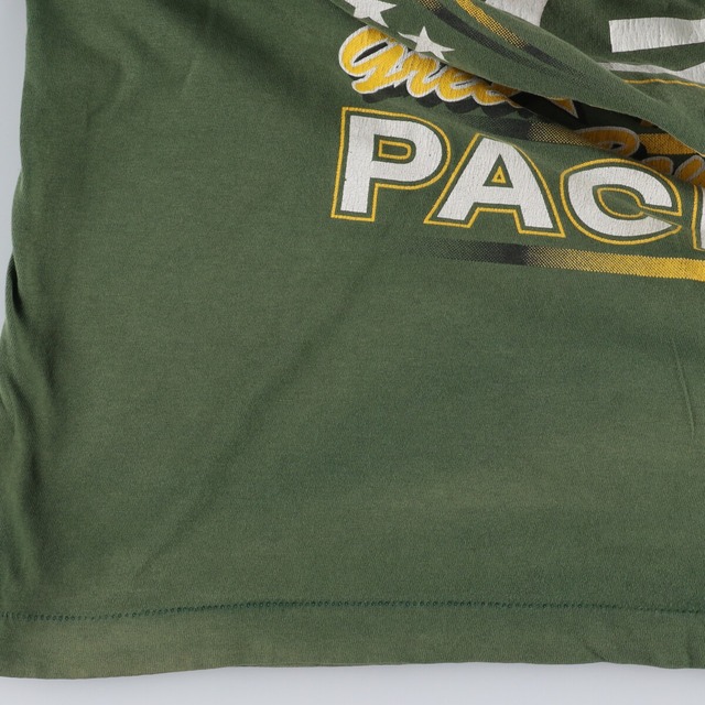 90年代 LOGO 7 NFL GREEN BAY PACKERS グリーンベイパッカーズ スポーツプリントTシャツ USA製 メンズXXL ヴィンテージ /eaa326566