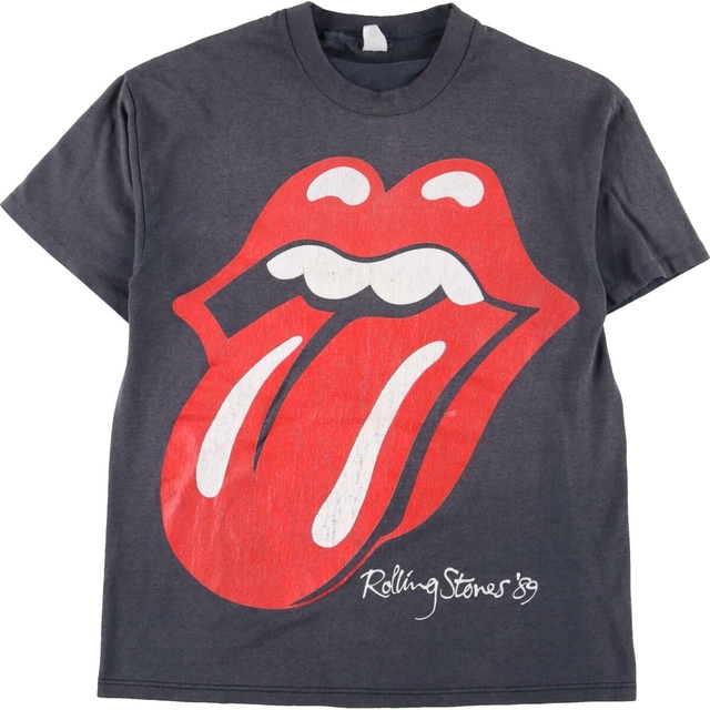 80年代 THE ROLLING STONES ローリングストーンズ THE NORTH AMERICAN TOUR 1989 両面プリント バンドTシャツ バンT メンズS ヴィンテージ /eaa333999