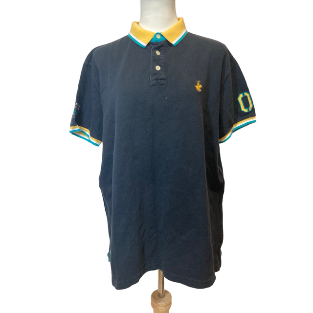 Polo Club(ポロクラブ)のPOLO CULUBE ブラック 半袖 ポロシャツ ロゴ ポロクラブ 黒 メンズのトップス(Tシャツ/カットソー(半袖/袖なし))の商品写真