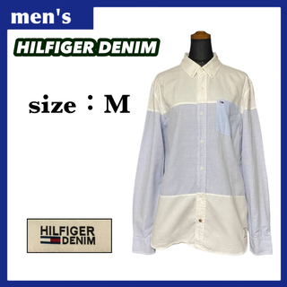 ヒルフィガーデニム(HILFIGER DENIM)のヒルフィガーデニム メンズ 長袖 シャツ サイズM 切替 ワンポイントロゴ(シャツ)