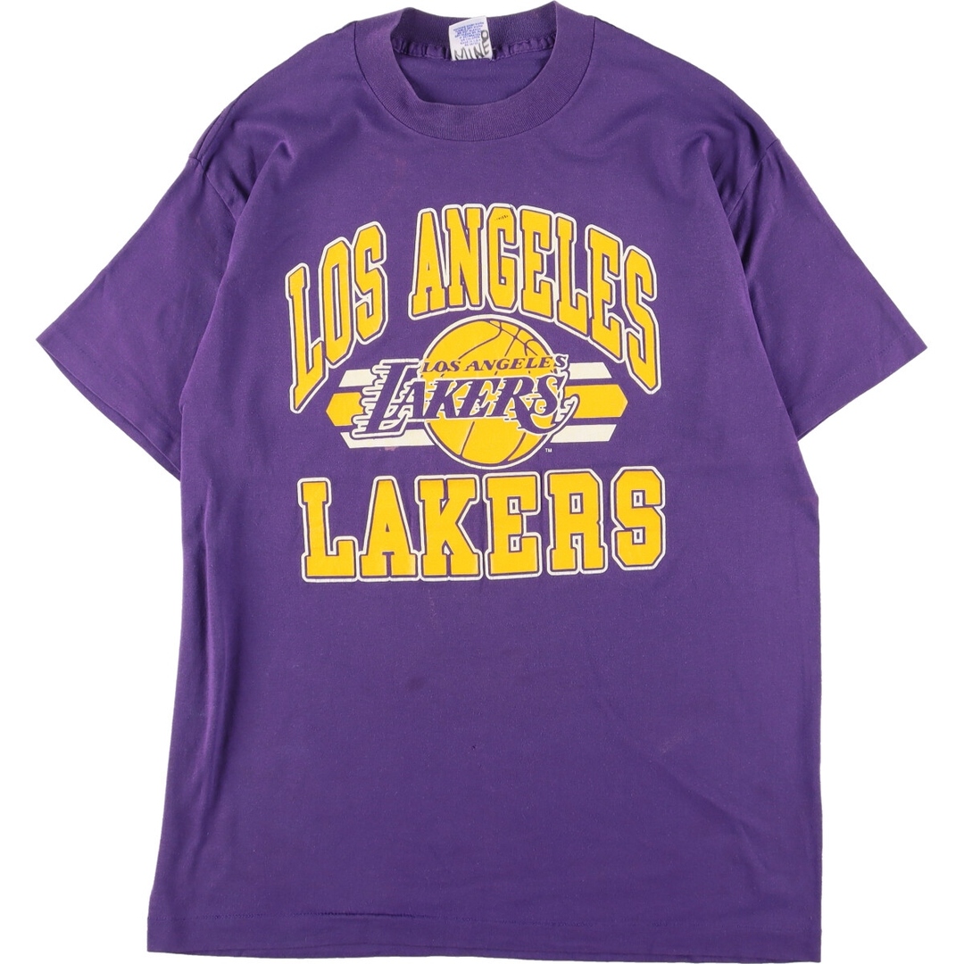 80年代 TRENCH NBA LOSANGELES LAKERS ロサンゼルスレイカーズ スポーツプリントTシャツ USA製 メンズL ヴィンテージ /eaa326472