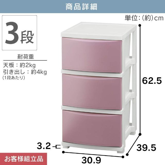 【色: ブルー】アイリスオーヤマ コロネチェスト 一体型フレームで組立て超簡単