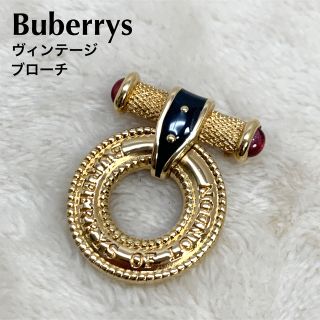 バーバリー(BURBERRY)のヴィンテージ  バーバリー　ブローチ  ゴールド色　サークル(ブローチ/コサージュ)