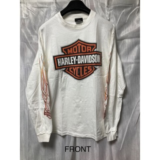ハーレーダビッドソン(Harley Davidson)のハーレーダビッドソン ロンT ビンテージ 長袖Tシャツ 袖プリ　M HARLEY(Tシャツ/カットソー(七分/長袖))
