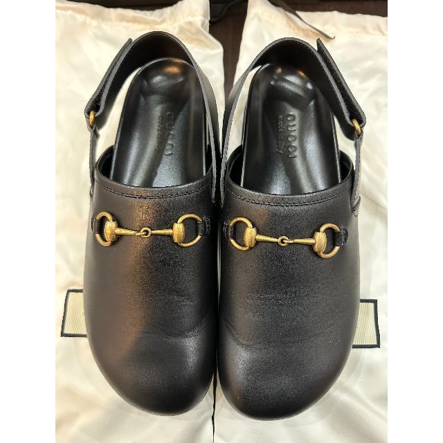 GUCCI グッチ ホースビット レザー サンダル ローファー メンズ-