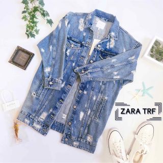 新品タグ付き♡zara ザラ ダメージデニムジャケット Gジャン ポケット付き