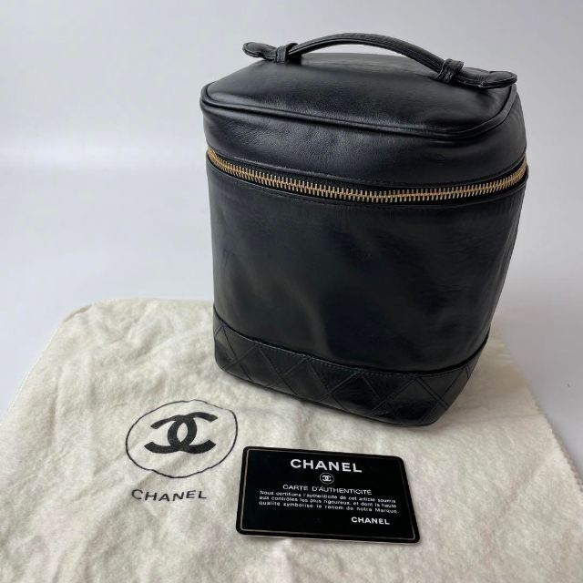 シャネル CHANEL ピコローレ パニティバッグ 黒 ラムスキン ポーチ