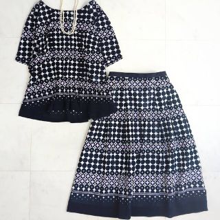 極美品♪【希少15+】レリアン Leilian スカートセットアップ ゆったり