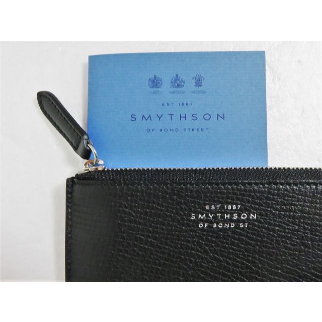Smythson(スマイソン)の新品 SMYTHSON 4CC FLAT COIN PURSE ブラック レディースのファッション小物(コインケース)の商品写真