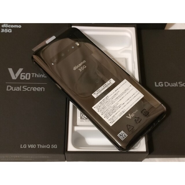 LG Electronics(エルジーエレクトロニクス)のLG V60 ThinQ Dual Screen L-51A ブラック スマホ/家電/カメラのスマートフォン/携帯電話(スマートフォン本体)の商品写真