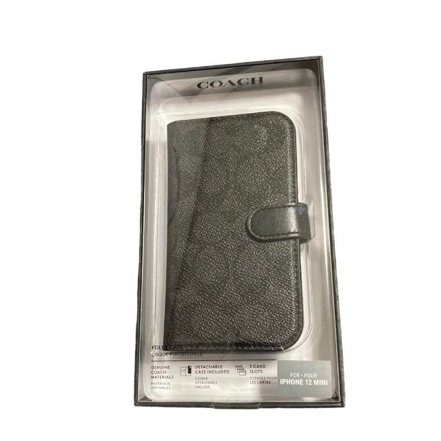 COACH - 新品 COACH iPhone12 mini カバー 手帳型 ブラック コーチの ...