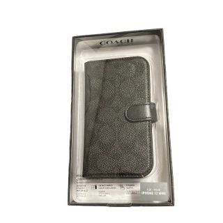 コーチ(COACH)の新品　COACH iPhone12 mini カバー 手帳型 ブラック コーチ(iPhoneケース)