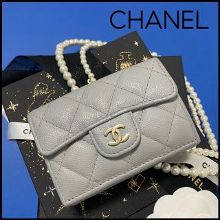 シャネル(CHANEL)の★kst様専用★シャネル　キャビアスキン　マトラッセ　グレー　三つ折り財布(財布)