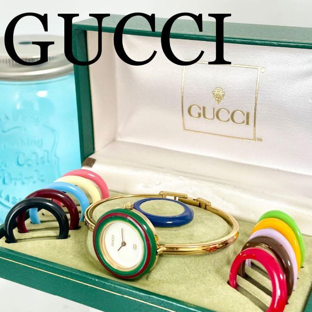 期間限定特価】 GUCCI チェンジベゼル シルバー 電池未確認 ベゼル12個