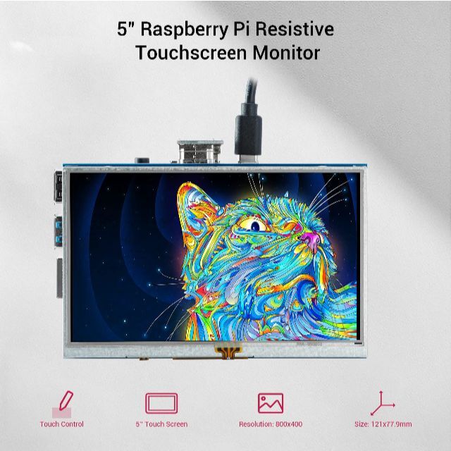 ELECROW モバイルモニター 5インチ モバイルディスプレイ Raspber 6