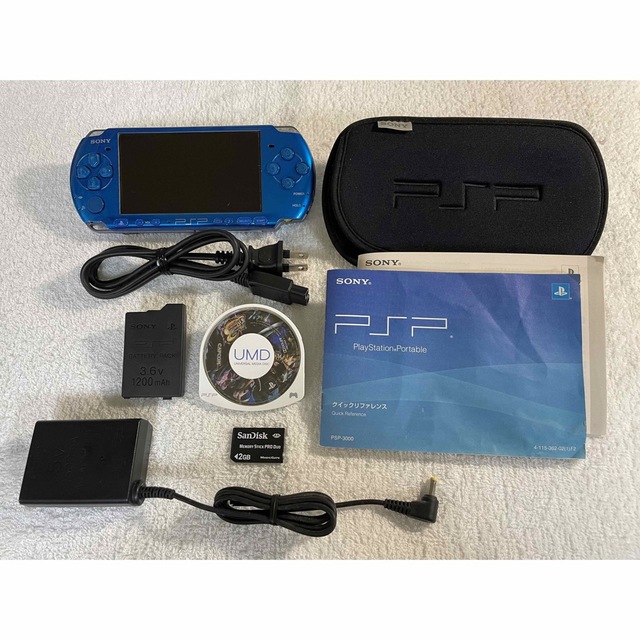 美品 PSP 3000 本体 バイブラントブルー 青 動作良好品 すぐに遊べる