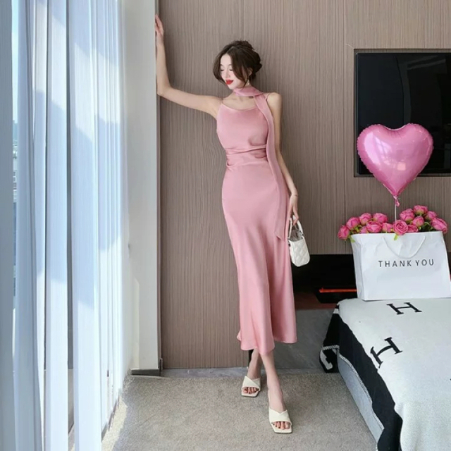ロングドレス　タイトワンピース　セクシー　キャバドレス韓国ファッションam315 レディースのフォーマル/ドレス(ロングドレス)の商品写真