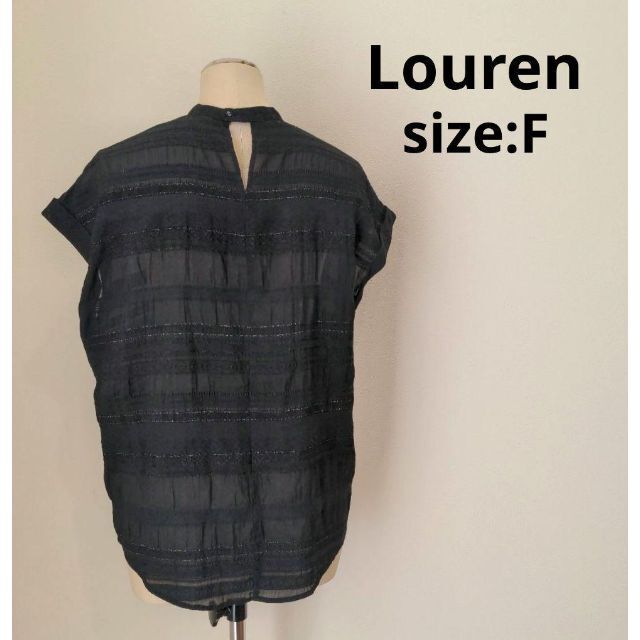 ローレン Louren フレンチスリーブ シアー トップス ブラック レディース レディースのトップス(シャツ/ブラウス(半袖/袖なし))の商品写真