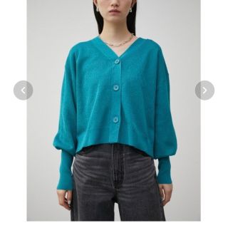 アズールバイマウジー(AZUL by moussy)のAZUL パフスリーブショートカーディガン(カーディガン)