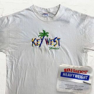 KCZ Hanes 90s  白 フロリダ　リゾート　スーベニア　刺繍 Tシャツ(Tシャツ/カットソー(半袖/袖なし))